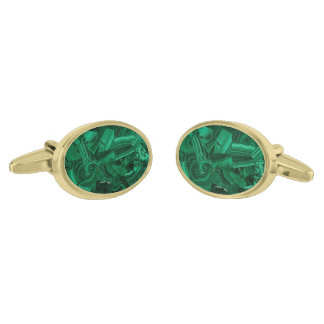 Elegant Malachite Pattern Cufflinks