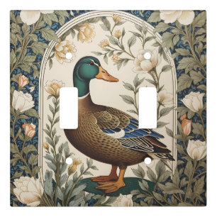 Elegant Mallard Duck William Morris Inspired Light Switch Cover