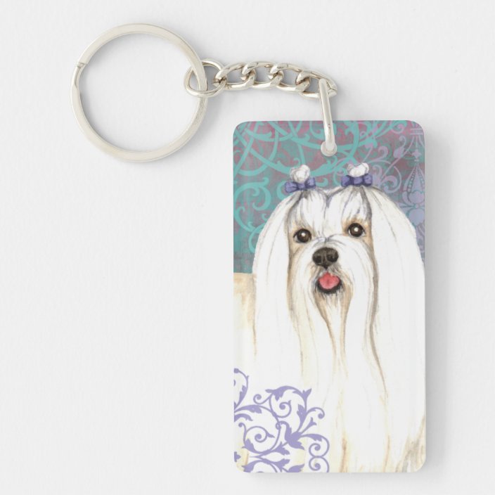 Elegant Maltese Keychain | Zazzle.com