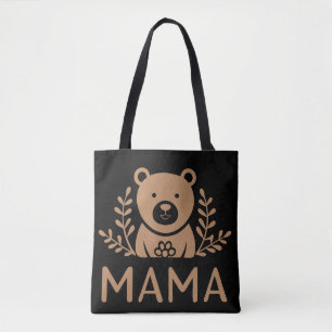 elegant mama bear personalized tote bag