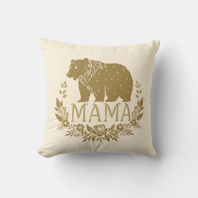 Elegant Mama Bear  Throw Pillow (Front)