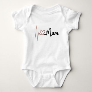 Elegant Mama Heartbeat EKG Pulse Life T-Shirt Baby Bodysuit