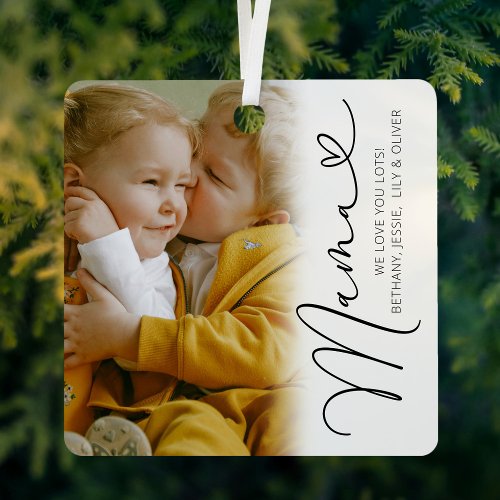 Elegant Mama Photo Christmas Metal Ornament