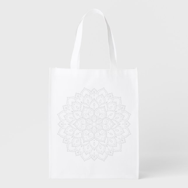Elegant Mandala Adult Coloring Art Supplies Bag (Front)