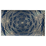 Elegant Mandala Art Boho Gold and Navy Blue Luxury Place Card Holder