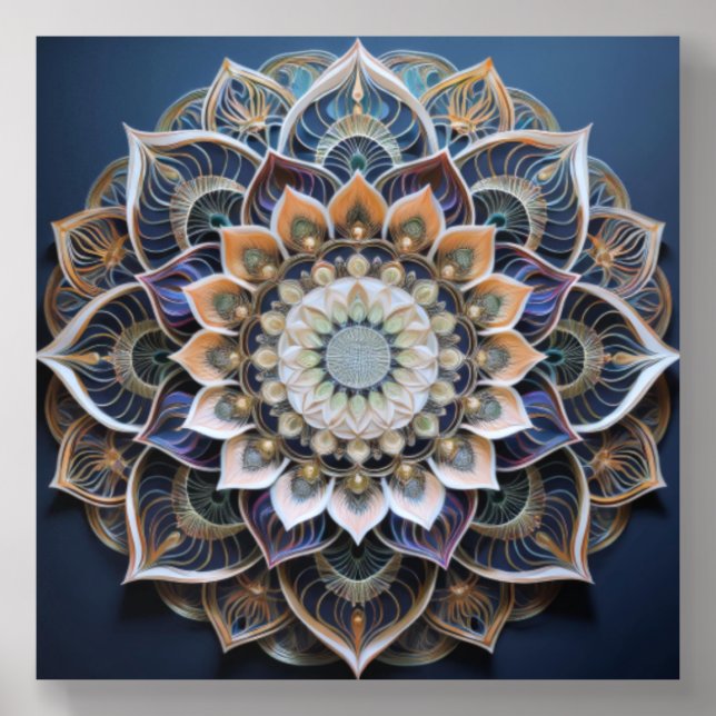 Elegant Mandala Art with Intricate Patterns Acrylic Photo Tile (Front Set)