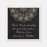 Elegant Mandala Boho Chic Indian Black Wedding Napkins