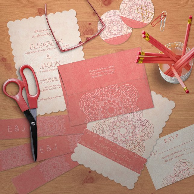 Elegant Mandala Boho Chic Wedding Invitation (Creator Uploaded)