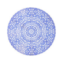 Elegant Mandala Boho Mediterranean White And Blue