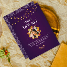 Elegant Mandala custom Photo Purple Diwali