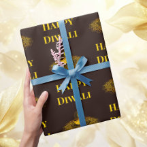 Elegant mandala diya gold diwali custom text