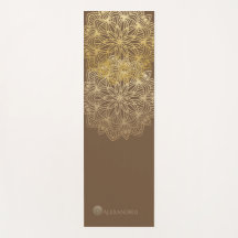 Elegant Mandala Gold Brown Personalized (1 sided)