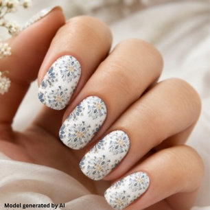 Elegant Mandala Gold Navy Minx Nail Art