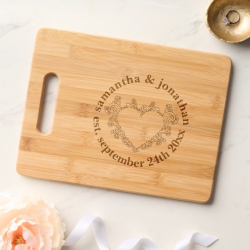 Elegant Mandala Heart Wedding Gift Cutting Board
