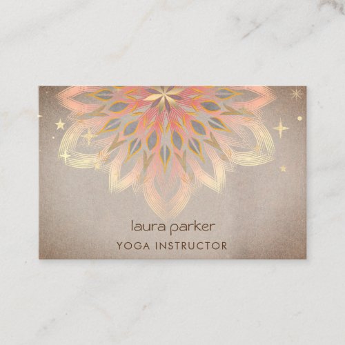 Elegant Mandala Holistic Lotus Floral Zen Yoga Business Card