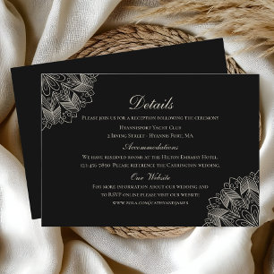 Elegant Mandala Indian Boho Black Wedding Details Enclosure Card