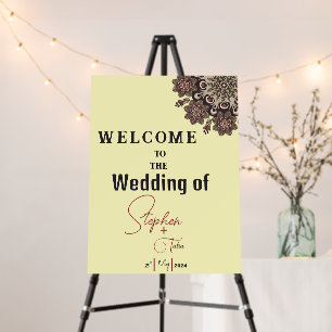 Elegant Mandala-Inspired Wedding Foam Board