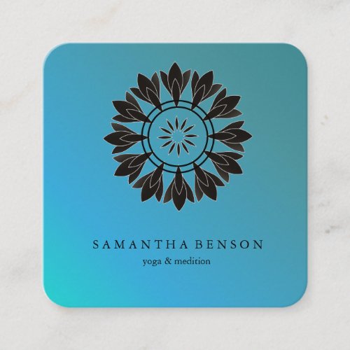 Elegant Mandala Logo Yoga Symbol Of Universe Square Business Card