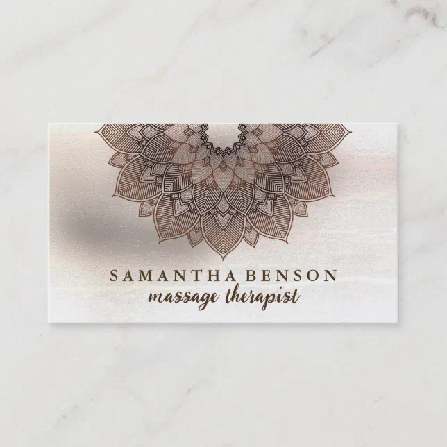 Elegant Mandala Lotus Flower Massage Therapist Business Card Zazzle 4543