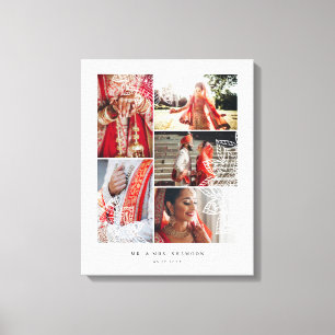 Elegant Mandala Multiple Wedding Photo Collage Canvas Print