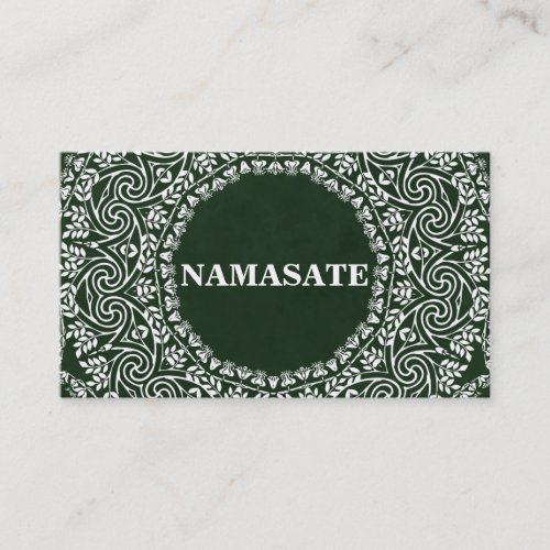 Elegant Mandala Namaste Yoga Logo Art Business Card