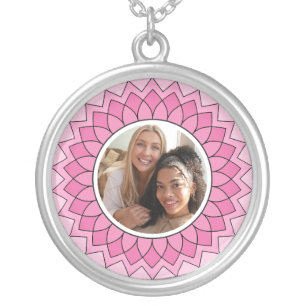 Elegant Mandala Necklace with Photo for Her