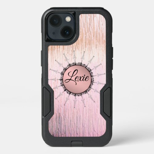 Elegant Mandala on Peachy Pink Personalized  iPhone 13 Case