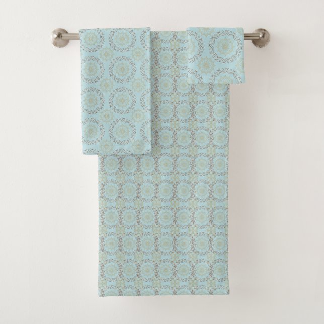 Elegant Mandala Pattern Bath Towel Set (Insitu)