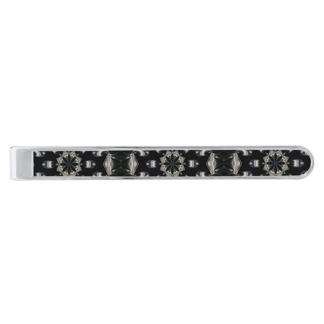 Elegant Mandala Silver Finish Tie Bar (Front)