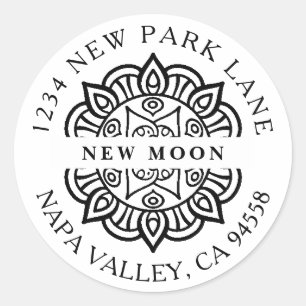 Elegant Mandala Spa / Yoga / Wellness Business Classic Round Sticker