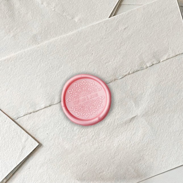 Elegant Mandala With Couple Names, Wedding  Wax Seal Stamp (Creator Uploaded)