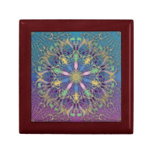 Elegant Mandala Wooden Jewelry Keepsake Box