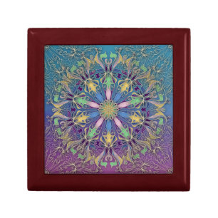 Elegant Mandala Wooden Jewelry Keepsake Box