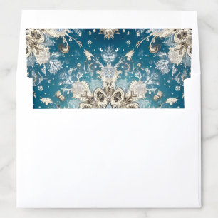 Elegant Mandela Pattern on Deep Blue Background Envelope Liner