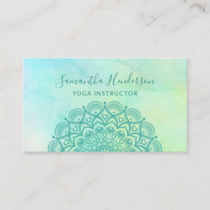 Elegant Mandla Flower Yoga Business Card