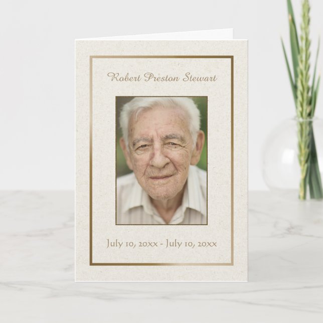 Elegant Man's Memorial Thank You Card (Front)