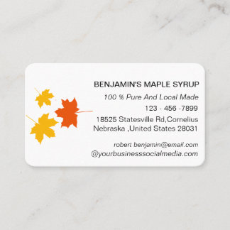  Elegant Maple Leaf Syrup Farm  Business Card