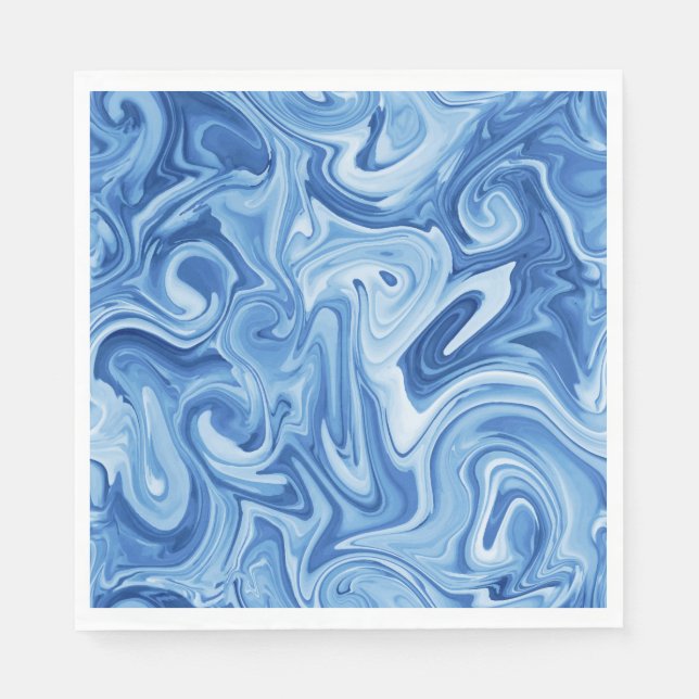 Elegant Marbelized Paint Art Holiday Hanukkah  Napkins (Front)