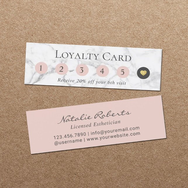 Elegant Marble 6 Punch Customer Loyalty Card (Creator Uploaded)