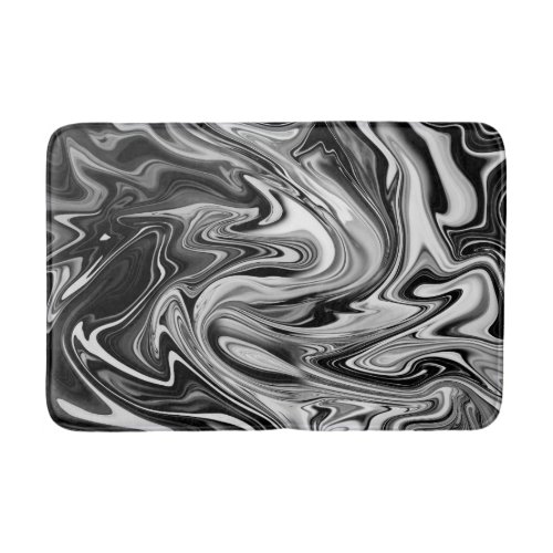 Elegant Marble 7 _ Liquid Black and White Bath Mat