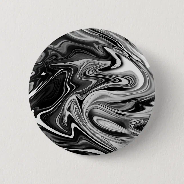Marble Button Vector Elegant Marble 7 - Liquid Black and White Button | Zazzle