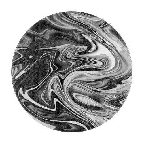 Elegant Marble 7 _ Liquid Black and White Cutting Board