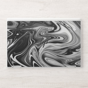 Elegant Marble 7 - Liquid Black and White HP Laptop Skin