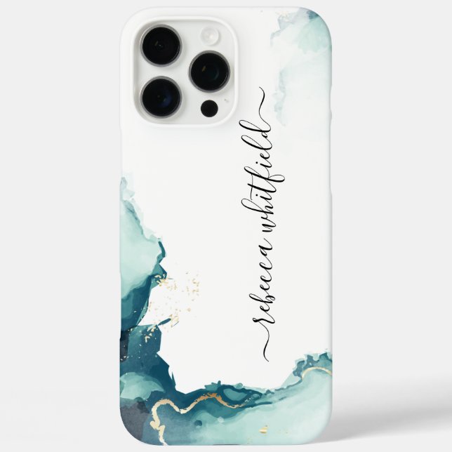 Elegant Marble Agate Pattern Script Case-Mate iPhone Case (Back)