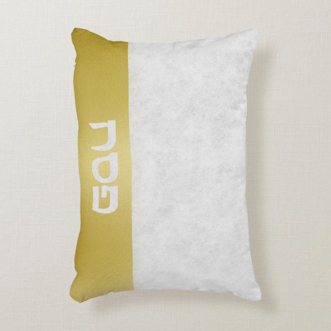 Elegant Marble and Gold Hebrew Passover Accent Pillow (Front(Vertical))