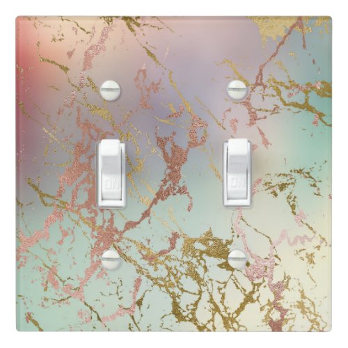 Elegant Marble  Beige Mint Sage Green Rose Gold Light Switch Cover