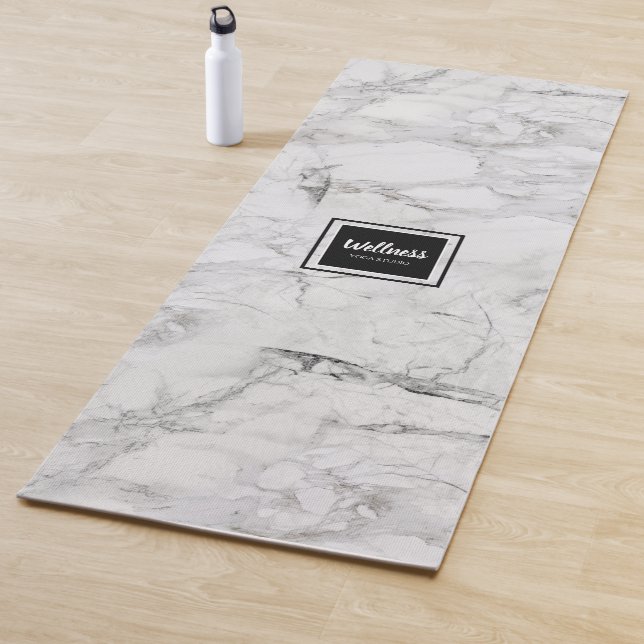 Elegant Marble Black and White Yoga Mat (In Situ)