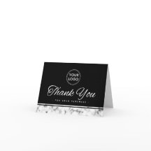Elegant marble border custom logo thank you