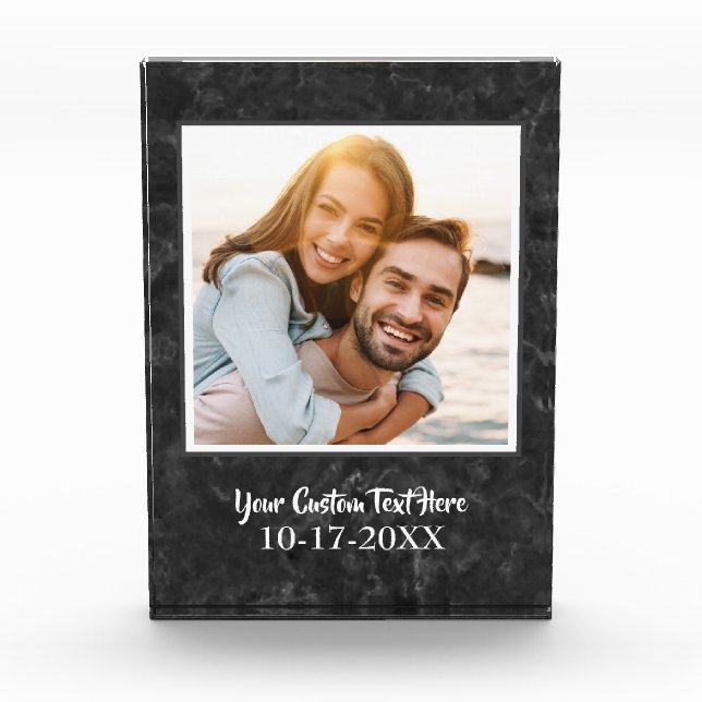 Elegant Marble Chic Modern Custom Template Photo Block (Front)