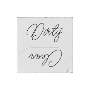 Elegant Marble Clean Dirty Kitchen Dishwasher Stone Magnet
